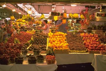 Obststand in La Boqueria