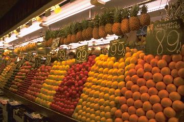 Obststand in La Boqueria