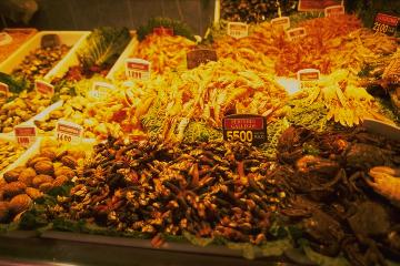 Meeresfrüchte in La Boqueria