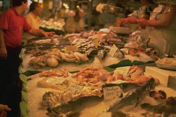 Meeresfrüchte in La Boqueria