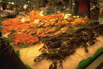 Fische in La Boqueria