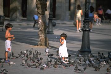 Kinder auf dem Plaça Reial